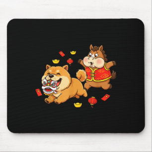 Chinese Paard Chow Chow Hond Kinderen Mannen Vrouw Muismat