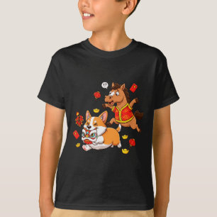 Chinese Paard Corgi Grappige Kinderen Mannen Vrouw T-shirt