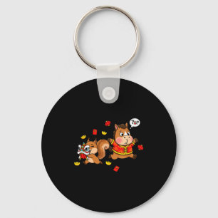 Chinese paard eekhoorn Funny Kids Heren Dames Gelu Sleutelhanger