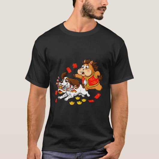Chinese Paard Engelse Springer Spaniel Grappig Gel T-shirt (Voorkant)