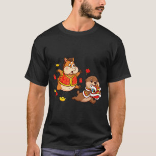 Chinese Paard Otter Grappig Kinderen Mannen Vrouwe T-shirt