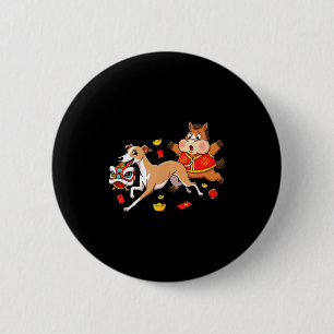 Chinese Paard Whippet Grappige Kinderen Mannen Vro Ronde Button 5,7 Cm