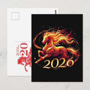Chinese Paardenjaar 2026-vieringen Briefkaart