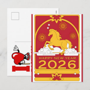 Chinese Paardjaar 2026-vieringen  Feestdagenkaart