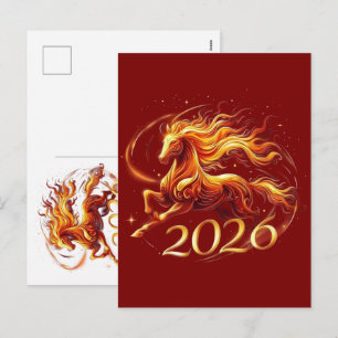 Chinese Paardjaar 2026-vieringen Feestdagenkaart