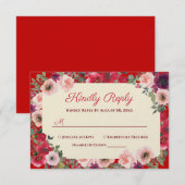 Chinese paarse bruintuintuin RSVP kaartje (Voorkant / Achterkant)