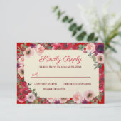 Chinese paarse bruintuintuin RSVP kaartje (Staand voorkant)