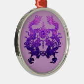 CHINESE Paarse dragons NIEUW JAAR Metalen Ornament (Rechts)