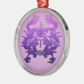 CHINESE Paarse dragons NIEUW JAAR Metalen Ornament (Links)