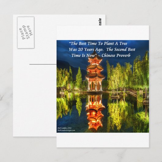 Chinese pagode en Natuur proverb Briefkaart (Voorkant / Achterkant)
