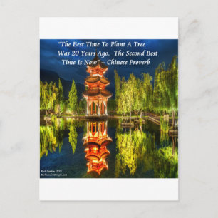 Chinese pagode en Natuur proverb Briefkaart