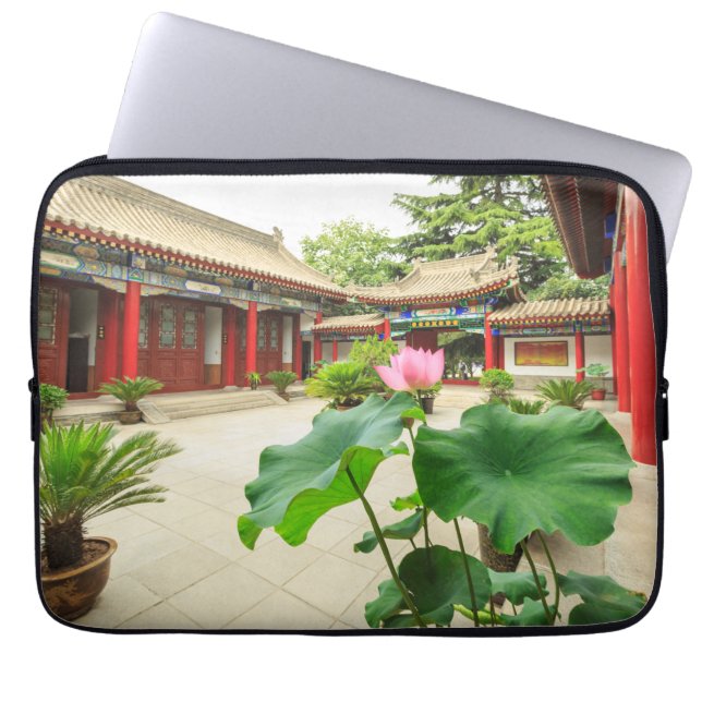 Chinese pagode interieur laptop sleeve (Voorkant)