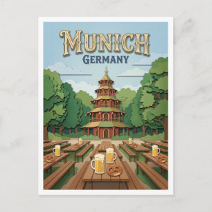 Chinese Pagode München Duitsland Briefkaart