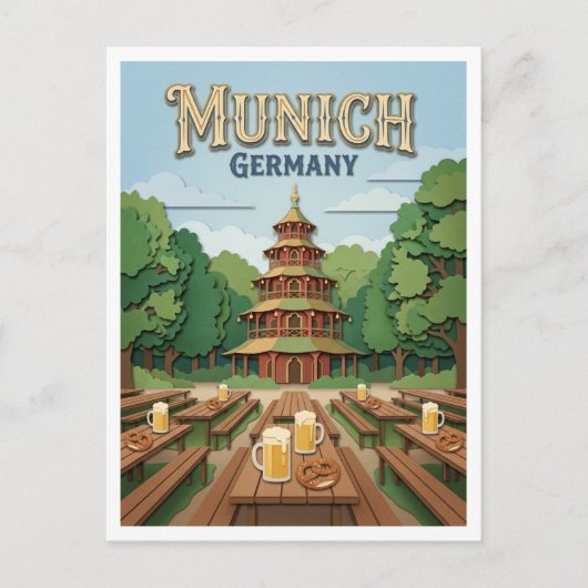 Chinese Pagode München Duitsland Briefkaart (Voorkant)