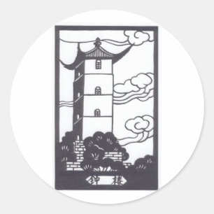 Chinese pagode ronde sticker