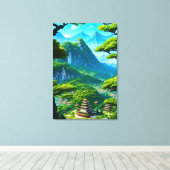 Chinese Palace Valley  Canvas Afdruk (Insitu (Houten vloer))