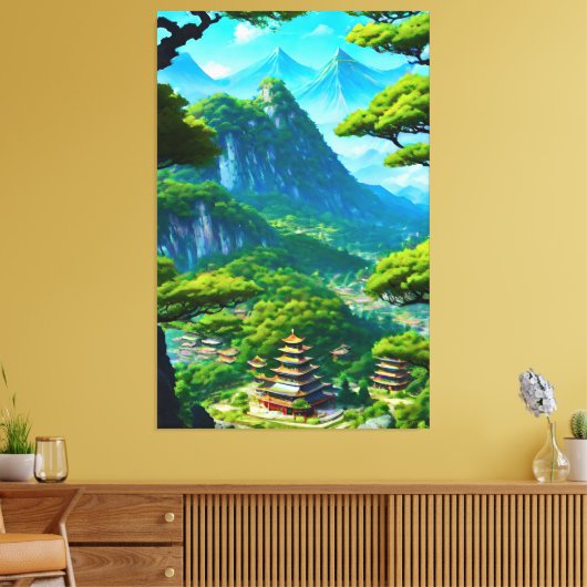 Chinese paleisvallei canvas afdruk (Insitu (Woonkamer))