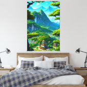 Chinese paleisvallei canvas afdruk (Insitu (Slaapkamer))