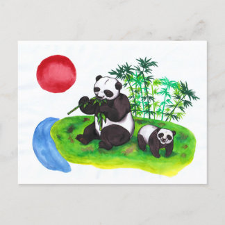 Chinese Panda-moeder en haar kubus Uitnodiging Briefkaart
