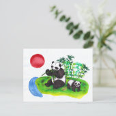 Chinese Panda-moeder en haar kubus Uitnodiging Briefkaart (Staand voorkant)