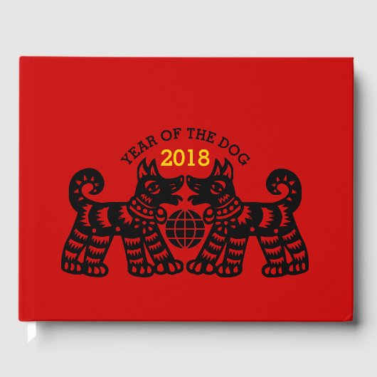 Chinese Papercut Earth Dog Year 2018 Guest Book Gastenboek (Voorkant)