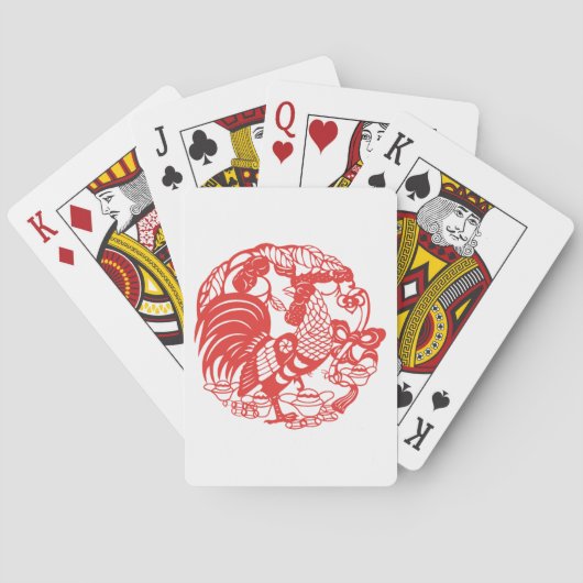 Chinese Papercut Haan Jaar 2017 P kaarten (Achterkant)