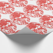 Chinese Papercut Rooster 2017 Wrapping Cadeaupapier (Hoek)