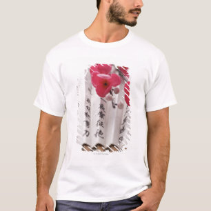 Chinese papierventilator met perzikbloesems t-shirt