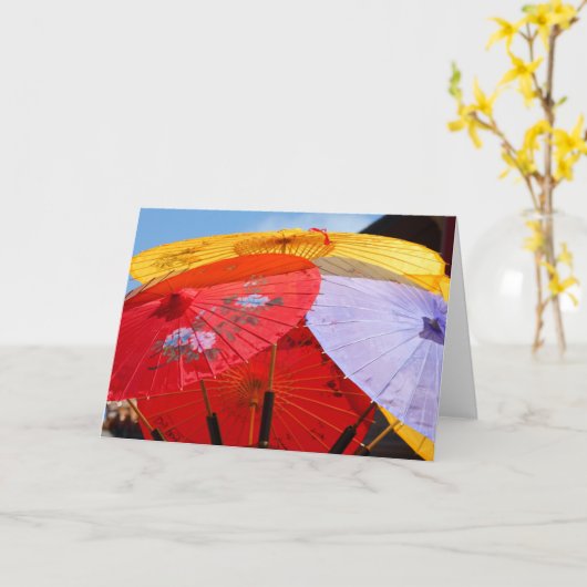 Chinese paraplu's kaart (Gele Bloem)