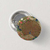 Chinese pauw en bloemen (17e eeuw)  ronde button 3,2 cm (Voorkant /achterkant)