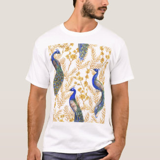 Chinese pauwen, gouden sakura, waterverf. t-shirt