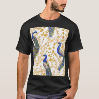 Chinese pauwen, gouden sakura, waterverf. t-shirt