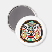 Chinese Peking opera masker versie 2 Magneet (Voorkant / Achterkant)