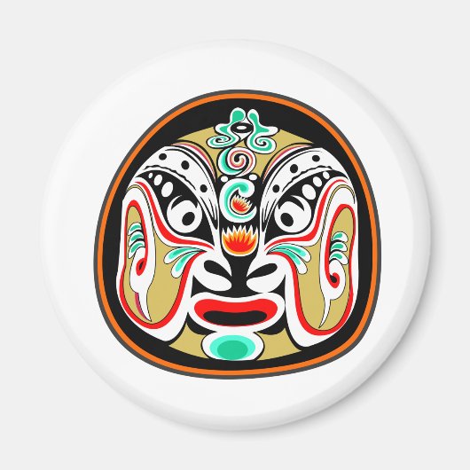 Chinese Peking opera masker versie 2 Magneet (Voorkant)