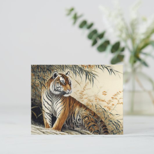 Chinese penseelschildpad tijger briefkaart (Staand voorkant)