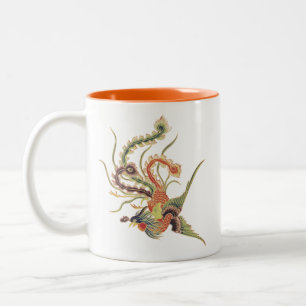 Chinese Phoenix - Fenghuang Mythologische Birds Ar Tweekleurige Koffiemok