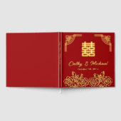 Chinese pioen bloem vlinder bruiloft papercut gastenboek (Volledig)