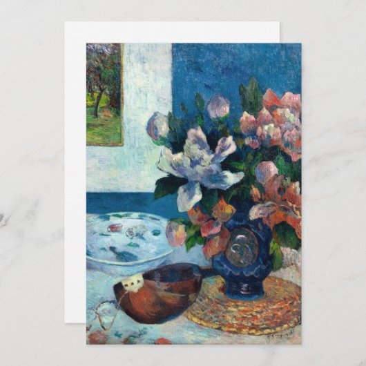 Chinese pioenen en mandoline | Paul Gauguin (Voorkant / Achterkant)