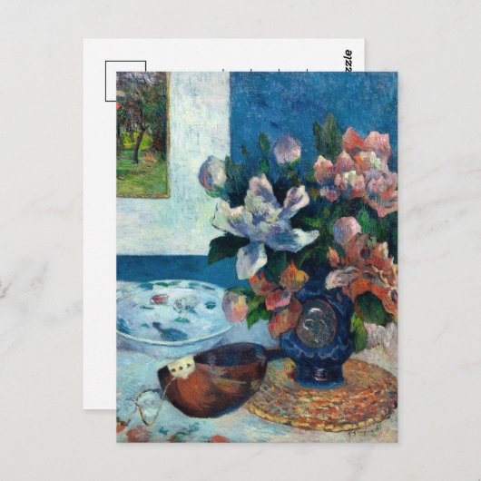 Chinese pioenen en mandoline | Paul Gauguin Briefkaart (Voorkant / Achterkant)