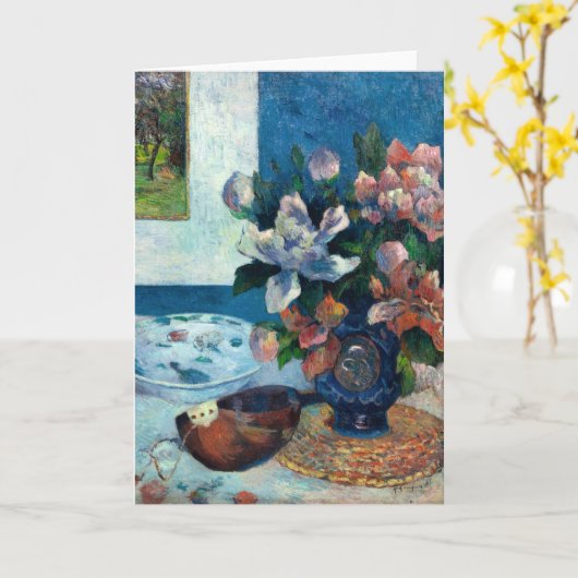 Chinese pioenen en mandoline | Paul Gauguin Kaart (Gele Bloem)