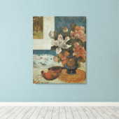 Chinese Pioenrozen en Mandoline van Paul Gauguin Canvas Afdruk (Insitu (Houten vloer))