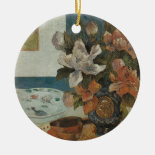 Chinese Pioenrozen en Mandoline van Paul Gauguin Keramisch Ornament