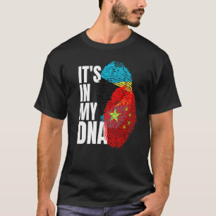 Chinese Plus Bahamaanse Mix DNA Vlag Erfgoed T-shirt