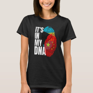 Chinese Plus Bahamaanse Mix DNA Vlag Erfgoed T-shirt
