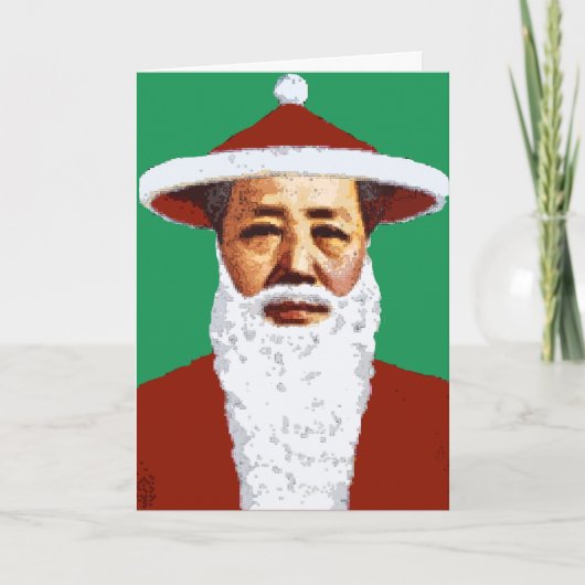 Chinese Pop-art de Kerstman van Kerstmis van Mao Feestdagen Kaart (Voorkant)