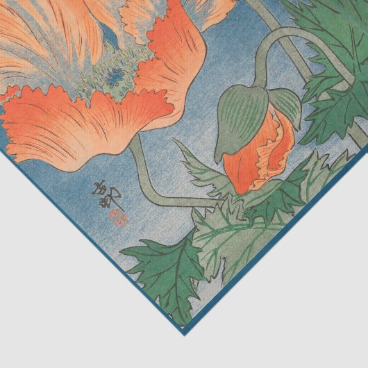 CHINESE POPPEN IN BLAUWE-weefselpapier Tissuepapier (Detail)