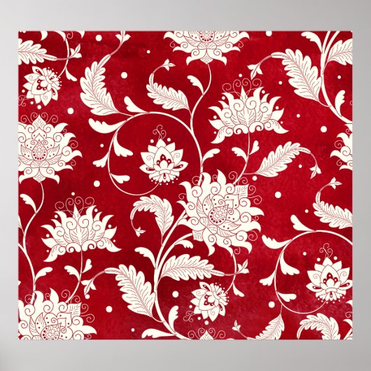 Chinese porselein imitatie: bloemenschilderij poster (Voorkant)