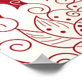 Chinese porselein imitatie: bloemenschilderij poster (Hoek)