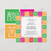 Chinese Proverb Colorful 40th Birthday Party Kaart (Voorkant / Achterkant)