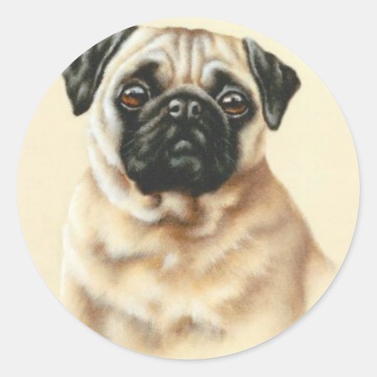 Chinese pug ronde sticker (Voorkant)